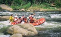 White water rafting on the rapids of river Maetang in Chiang Mai, Thailand. Maetang river is Royalty Free Stock Photo