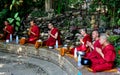 Chiang Mai, Thailand: Monks Praying Before Eating