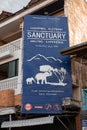 Chiang Mai Elephant sanctuary sign on the side of the building, Thailand