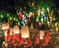 CHIANG MAI THAILAND-NOVEMBER 17 : Loy Krathong festival at Wat Pan Tao Royalty Free Stock Photo