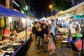 Chiang Mai, Thailand - November 3, 2019 : Tha Pae walking street sunday night market thai food & shopping