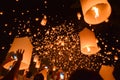 CHIANG MAI, THAILAND-Oct 25:Yee Peng Festival - people release f