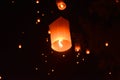 CHIANG MAI, THAILAND-Oct 25:Yee Peng Festival - people release f Royalty Free Stock Photo