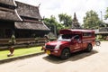 CHIANG MAI, THAILAND - OCTOBER 7: Iconic traditional red truck t