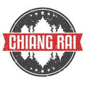 Chiang Mai Thailand Round Travel Stamp. Icon Skyline City Design. Seal Tourism Ribbon.