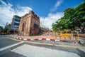 CHIANG MAI, THAILAND Ã¢â¬â SEPTEMBER 25 2022 : Heavy rains for several days have caused the city wall to collapse at the Chang Puak