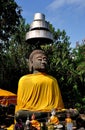 Chiang Mai,Thailand: Stone Buddha Statue at Wat That Khao