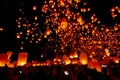 CHIANG MAI, THAILAND - Yee Peng Festival, Loy Krathong celebration with more than a thousand floating lanterns in Chiangmai. Royalty Free Stock Photo