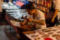 Chiang Mai Walking Street CHIANG MAI THAILAND-12 JANUARY 2020:A local handicraft market made from silk,ceramics,metal,glass,wood