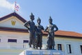 Monument in honor of the three ancient kings - the founders of the Thai state