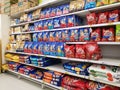 CHIANG RAI, THAILAND - FEBRUARY 12 : dog food sold in supermarket on February 12, 2019 in Chiang rai, Thailand. Perspective view