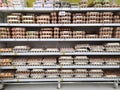 CHIANG RAI, THAILAND - FEBRUARY 12 : eggs on shelves sold in supermarket on February 12, 2019 in Chiang rai, Thailand