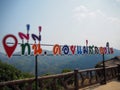 Sign at Doi Mae Salong View Point, Yunnanese Village, main attraction in the province of