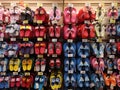 CHIANG RAI, THAILAND - FEBRUARY 15 : various slippers for kids sold in supermarket on February 15, 2019 in Chiang rai, Thailand