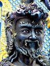 Close-up of a blue sculpture outside the Blue Temple in Chiang Rai. Thailand