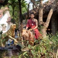 Chiang Rai, Thailand - Mar 1, 2015: Buddhist monk. Royalty Free Stock Photo