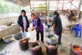 CHIANG RAI, THAILAND - MARCH 12 : Unidentified people cooking food for Christian funeral rites on March 12, 2016 in Chiang rai, T