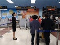 CHIANG RAI, THAILAND - MARCH 29 : unidentified travellers queue to check-in at International Airport on March 29, 2019 in Chiang Royalty Free Stock Photo