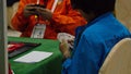 Bridge card game, during the Thailand National Games, Chiang Rai Games. Royalty Free Stock Photo