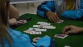 Bridge card game, during the Thailand National Games, Chiang Rai Games. Royalty Free Stock Photo