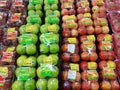 CHIANG RAI, THAILAND - NOVEMBER 25: green and red apple in packa Royalty Free Stock Photo