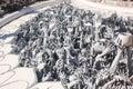 Chiang Rai, Thailand - November 2017: Hundreds of hands emerging from the ground sculpture. Wat Rong Khun, White Temple