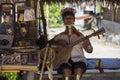 CHIANG RAI, THAILAND - NOVEMBER 4 2017: Unidentified Long Neck Karen hill tribe woman singing