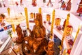 CHIANG RAI, THAILAND - October 14, 2018 : Guan Yin statue made from wood in Hyuaplakang temple