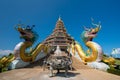 Chiang rai Wat Huay Pla Kang is a temple complex containing a big Buddha statue and 9 floor pagoda and a beautiful white temple.