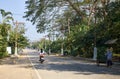 Chiang Saen, Chiang Rai Province, Thailand - February 19, 2019: Quiet morning in the city on the border of Thailand and Laos. Royalty Free Stock Photo