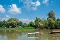 Chiangmai The oldcity, beautiful Ping river under blue sky and clouds.