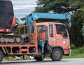 Private Kubota backhoe on truck.