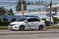 Chiangmai, Thailand - November 5 2018: Private Honda City Compact car. Produced by the Japanese manufacturer Honda. Photo at road