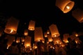 CHIANGMAI, THAILAND - OCTOBER 24 : Thai people floating lantern. October 24 ,2012 in Maejo, Chiangmai, Thailand