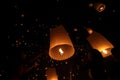 CHIANGMAI, THAILAND - OCTOBER 24 : Thai people floating lantern. October 24 ,2012 in Maejo, Chiangmai, Thailand