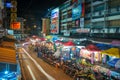CHIANGMAI, THAILAND -SEPTEMBER 27,2016: Night shot of Kad Luang maket. Tradition product Market for Tourist and Local people. Chi