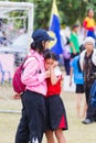 CHIANGRAI, THAILAND - DECEMBER 29: unidentified loser girl crying with her mother after competition on December 29, 2017 in