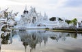 Wat Rong Khun White Temple is one of most favorite landmarks tourists visit in Thailand, built with modern contemporary unconven Royalty Free Stock Photo