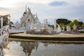 Wat Rong Khun White Temple is one of most favorite landmarks tourists visit in Thailand, built with modern contemporary unconven Royalty Free Stock Photo