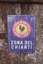 Chianti Black Rooster area sign on a wooden door