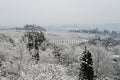 The Chianti landscape in the Tuscan hills after a winter snowfall Royalty Free Stock Photo