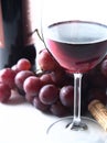 Chianti reserve red wine, glass, grapes Royalty Free Stock Photo