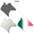 Chiapas blank outline map set Royalty Free Stock Photo