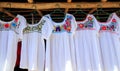 Chiapas mayan white dress embroided flowers Royalty Free Stock Photo