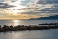 Chiavari beach and sea - Tigullio gulf - Ligurian sea - Italy