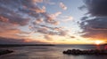 Chiavari - promenade at sunset - Portofino view - Liguria - Italy