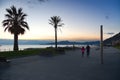 Chiavari - promenade at sunset - Portofino view - Liguria - Italy