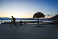 Chiavari - promenade at sunset - Portofino view - Liguria - Italy