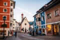 Pedestrian area of Ortisei town ski resort in North of Italy.