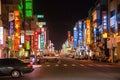 Chiayi City street shops in the mountain night